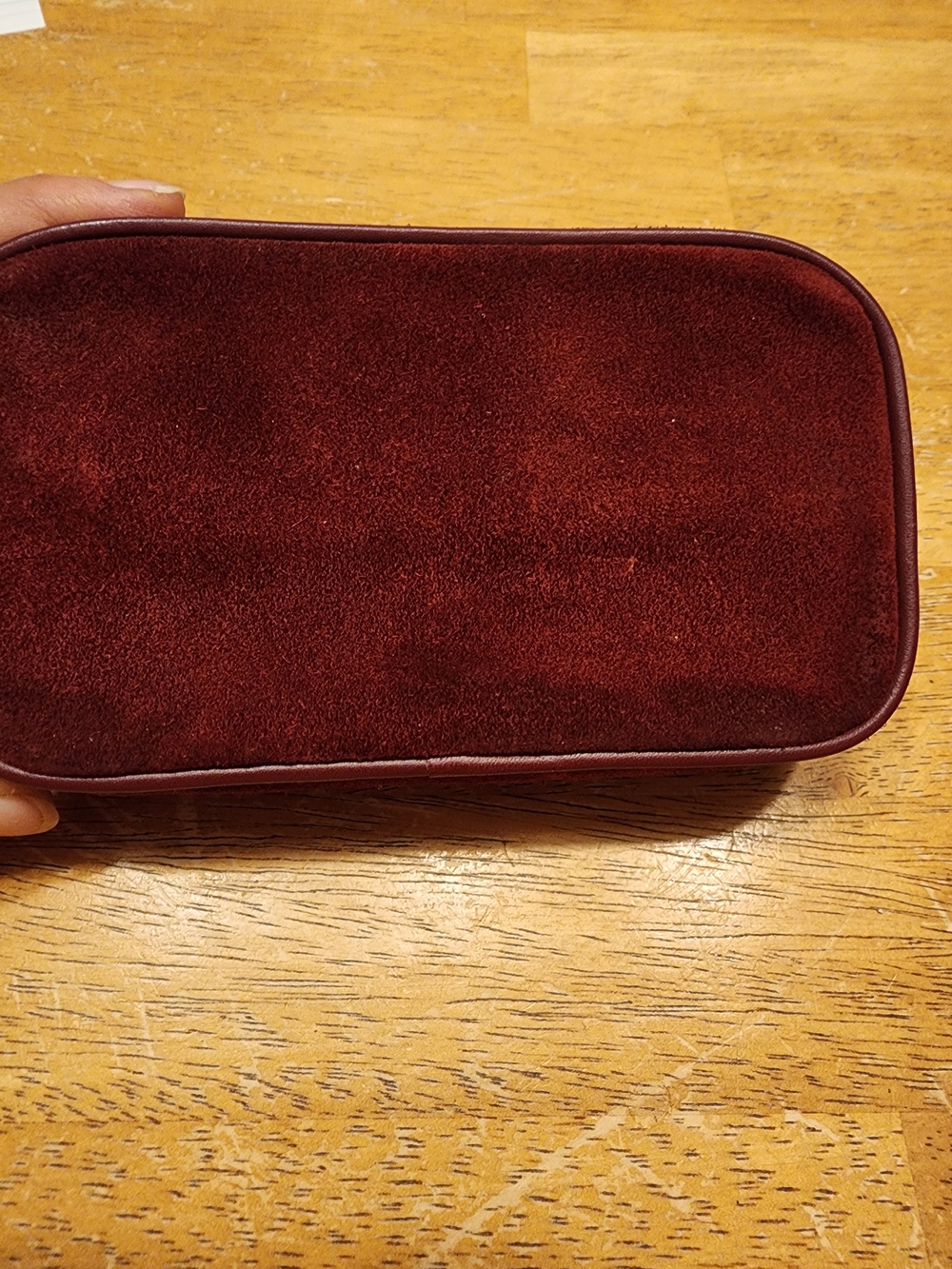 vintage Coach burgundy suede Cosmetic/jewelry case Travel Bag
